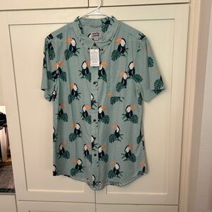 Party Pants Short Sleeved Button Down Toucan shirt